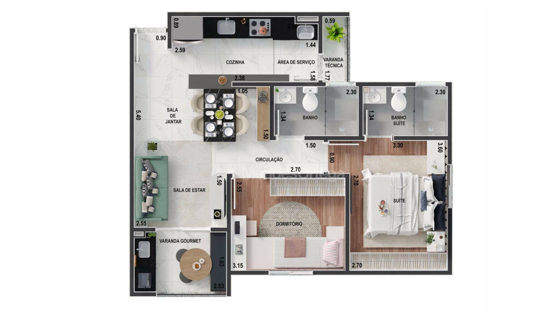 Apartamento à venda com 3 quartos, 77m² - Foto 58