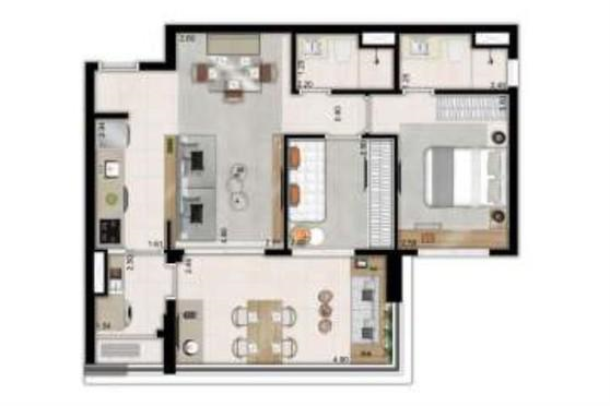 Apartamento à venda com 2 quartos, 67m² - Foto 8