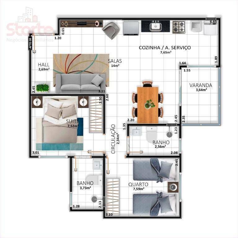 Apartamento à venda com 2 quartos, 70m² - Foto 10