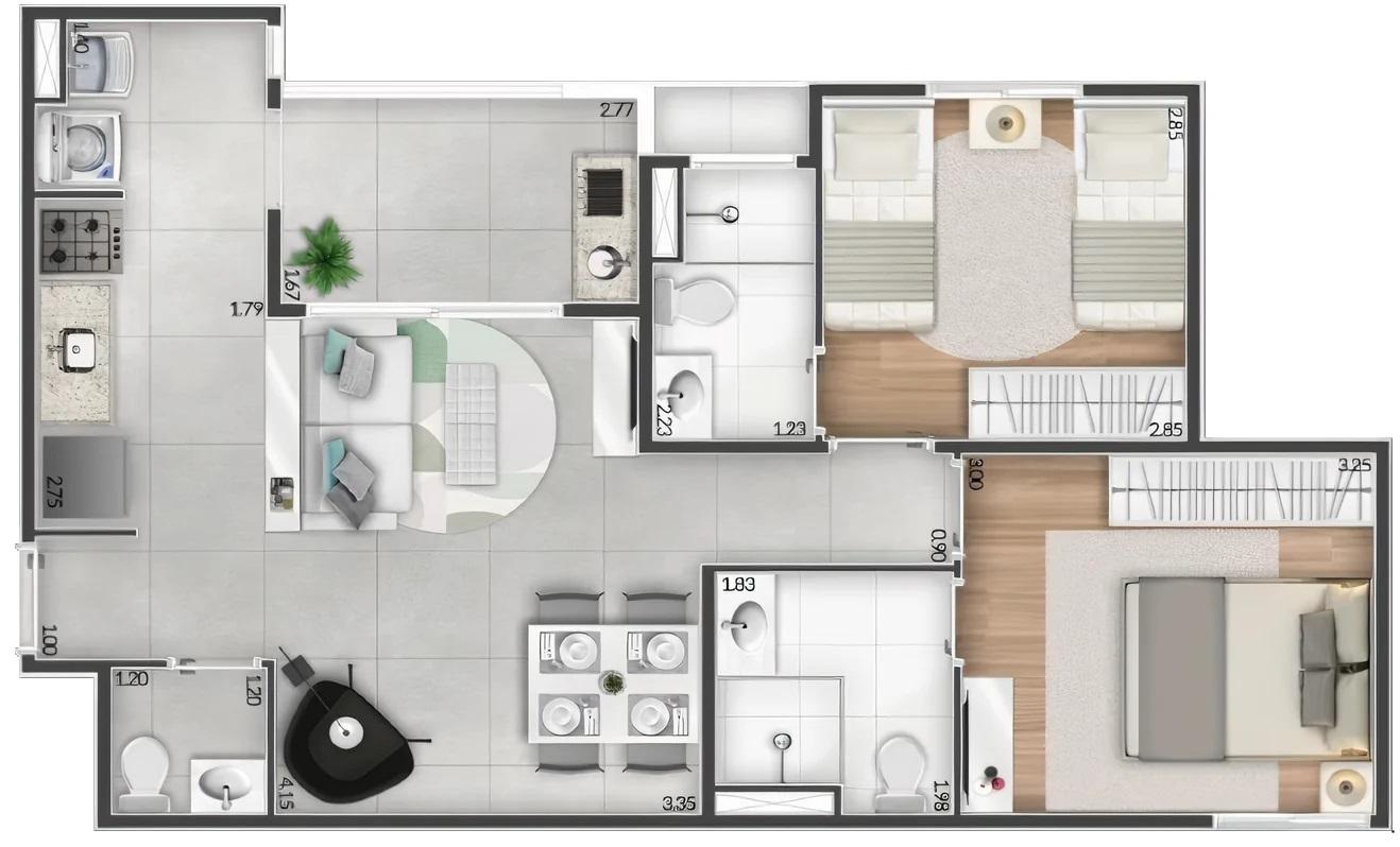 Apartamento à venda com 2 quartos, 60m² - Foto 36