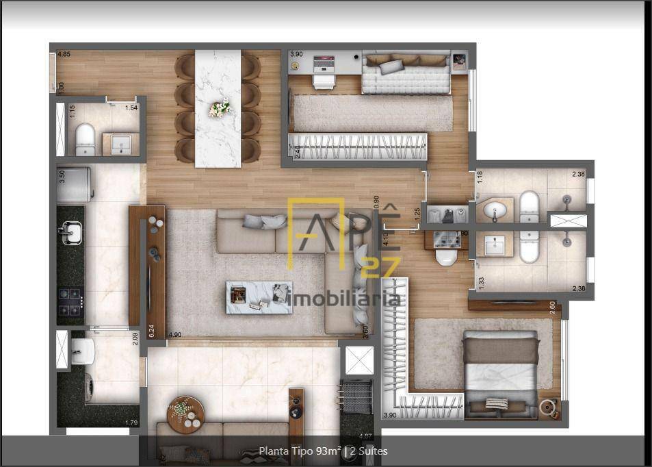 Apartamento à venda com 2 quartos, 67m² - Foto 14