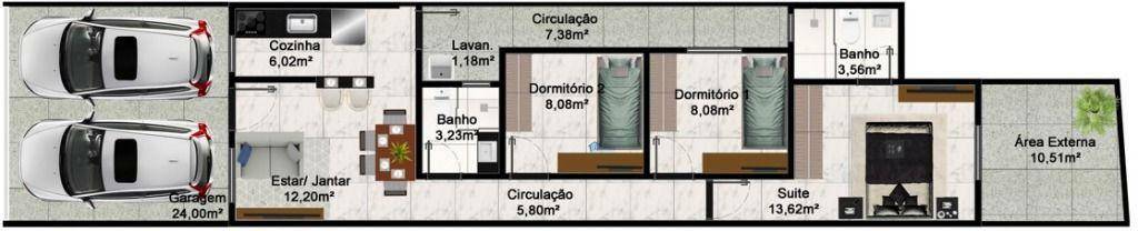 Casa à venda com 3 quartos, 74m² - Foto 2