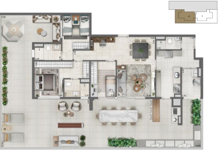 Apartamento à venda com 3 quartos, 113m² - Foto 1