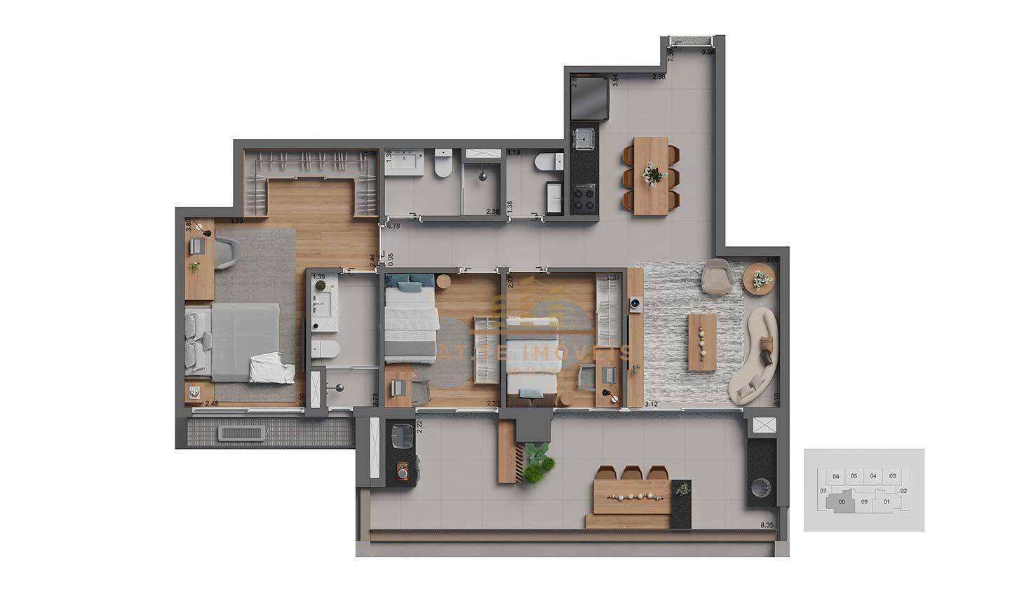 Apartamento à venda com 3 quartos, 98m² - Foto 9