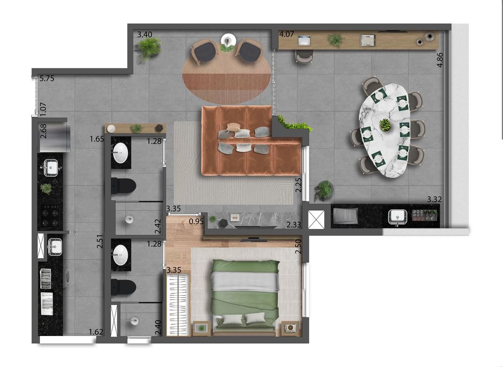 Apartamento à venda com 2 quartos, 121m² - Foto 4