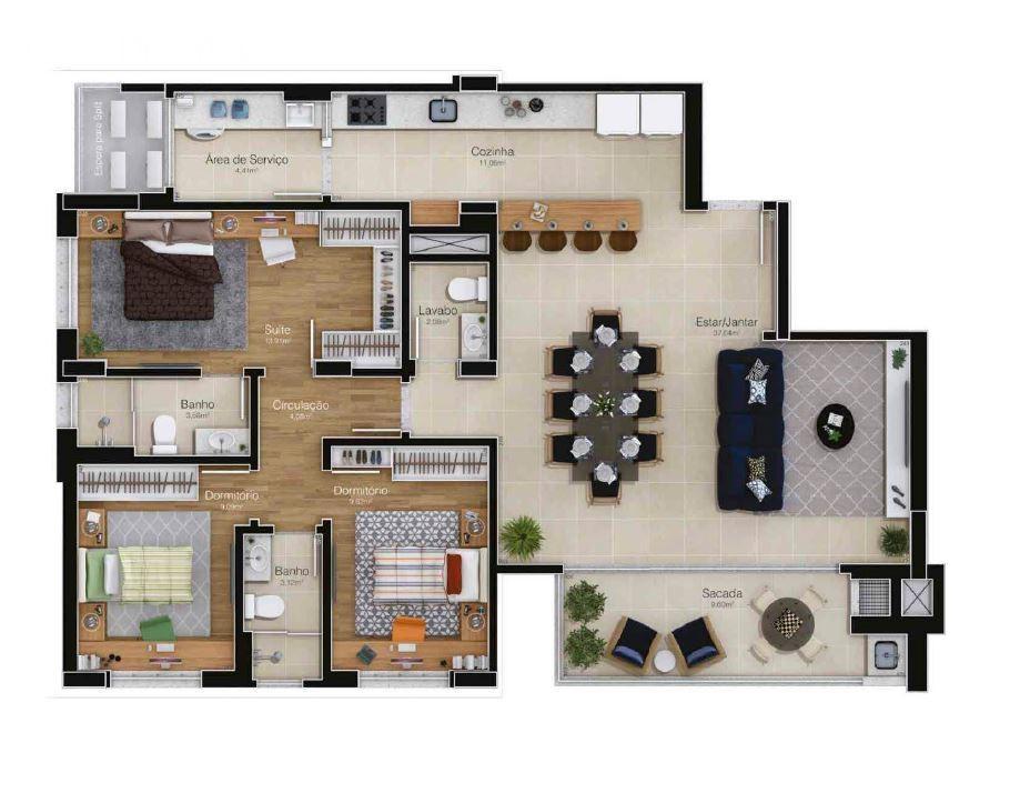 Apartamento à venda com 3 quartos, 123m² - Foto 49