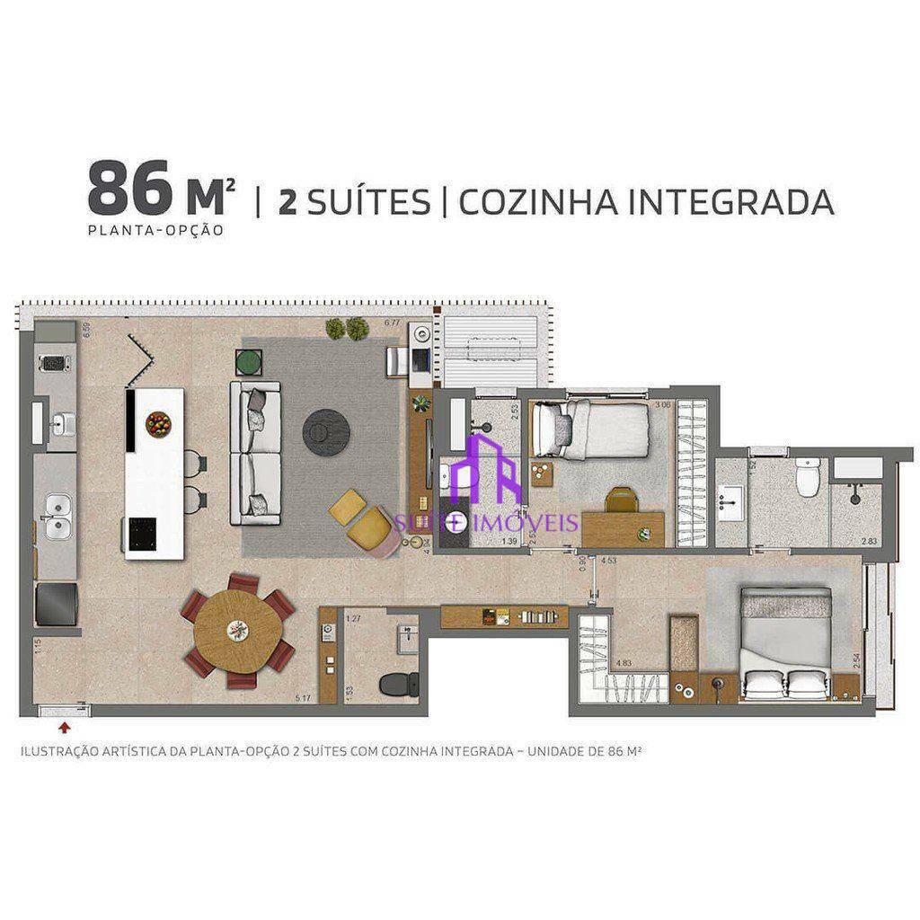 Apartamento à venda com 2 quartos, 68m² - Foto 1