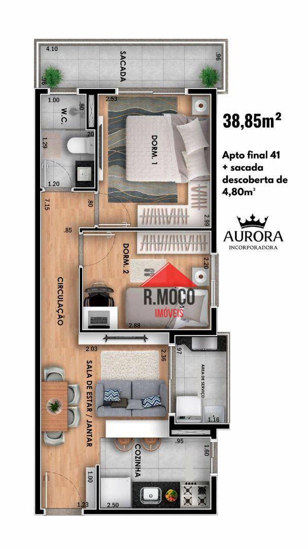 Apartamento à venda com 2 quartos, 42m² - Foto 7