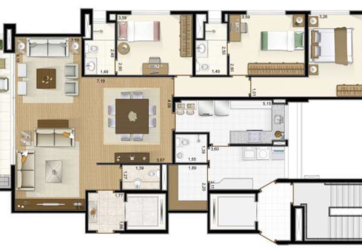 Apartamento à venda com 3 quartos, 166m² - Foto 9