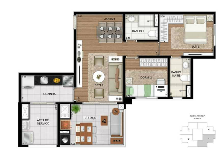 Apartamento à venda com 2 quartos, 73m² - Foto 5