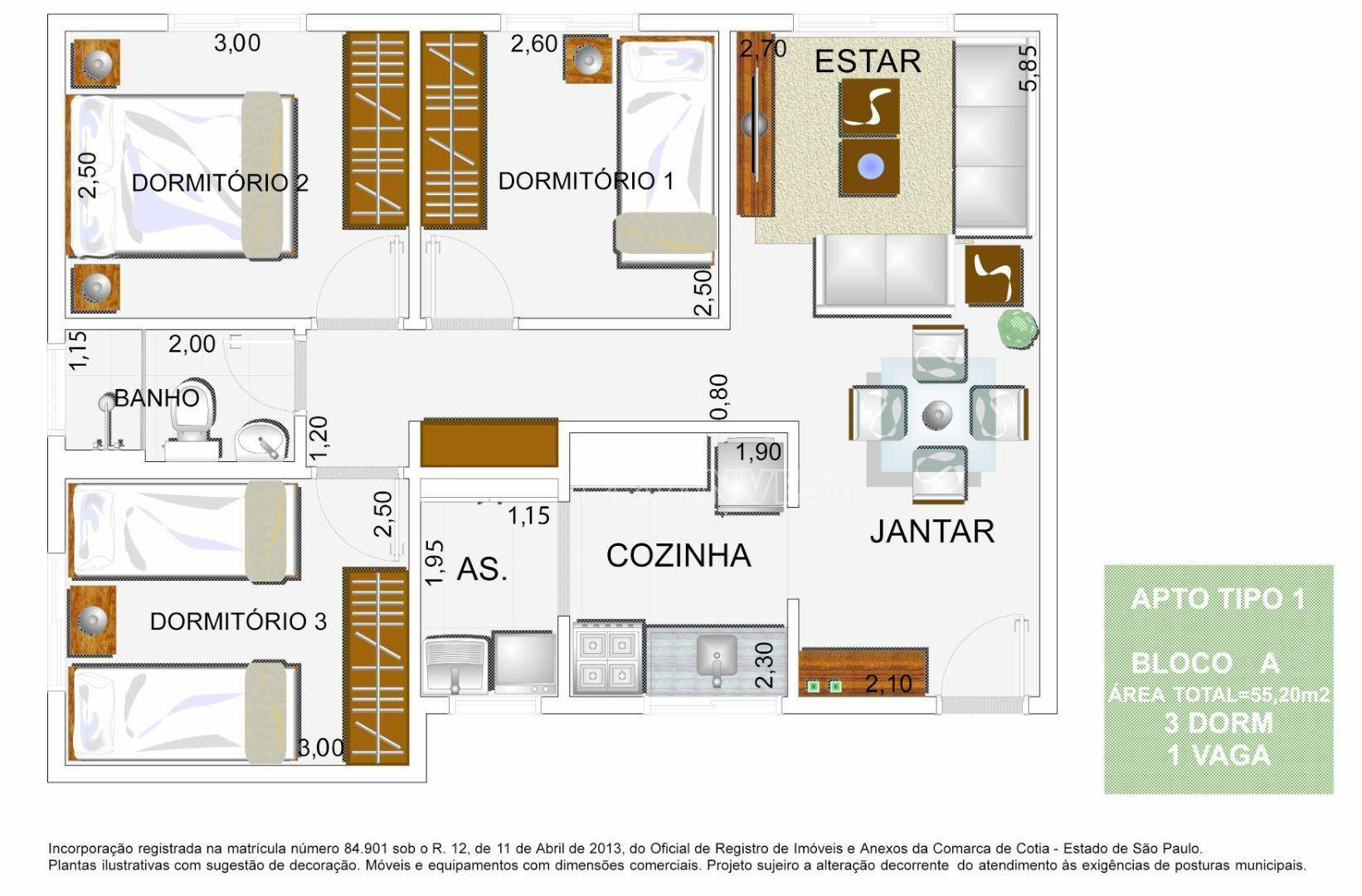 Apartamento à venda com 3 quartos, 55m² - Foto 7