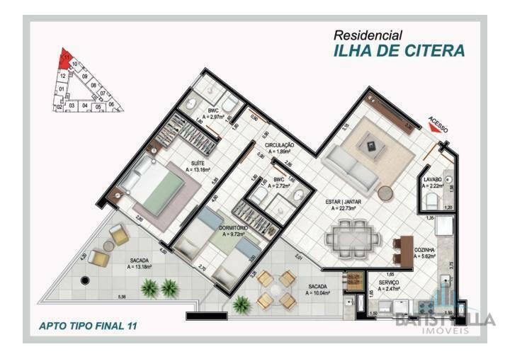 Apartamento à venda com 2 quartos, 64m² - Foto 5