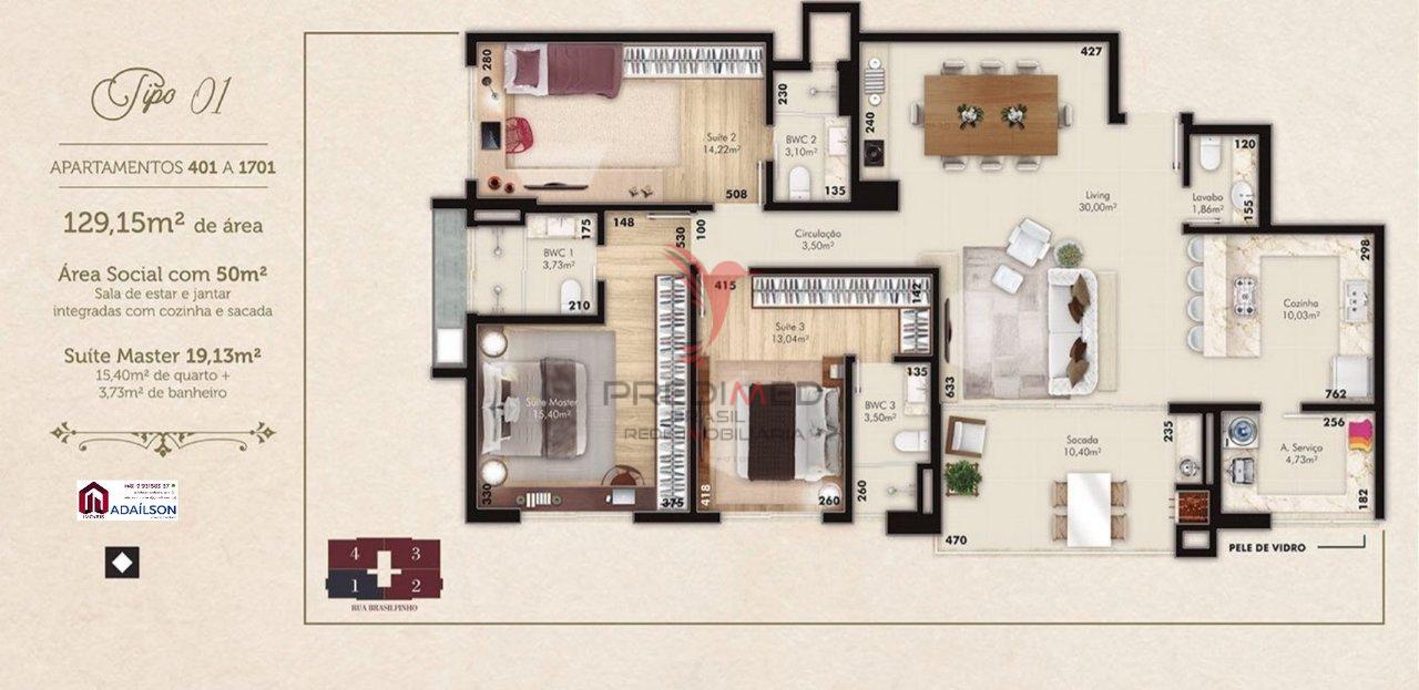 Apartamento à venda com 3 quartos, 128m² - Foto 17