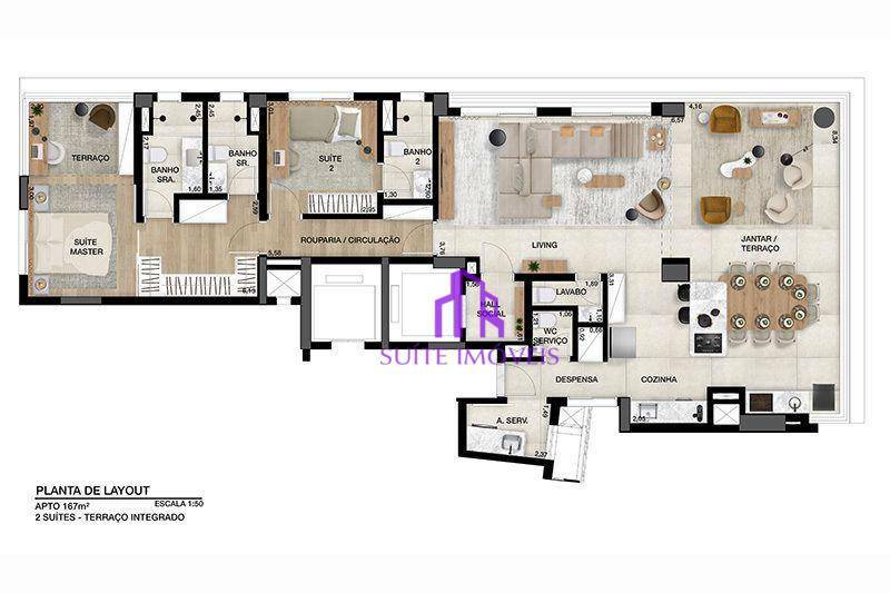Apartamento à venda com 4 quartos, 195m² - Foto 4