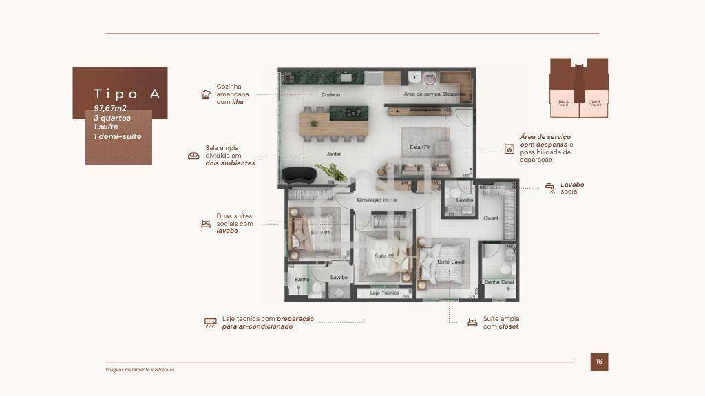 Apartamento à venda com 3 quartos, 97m² - Foto 12