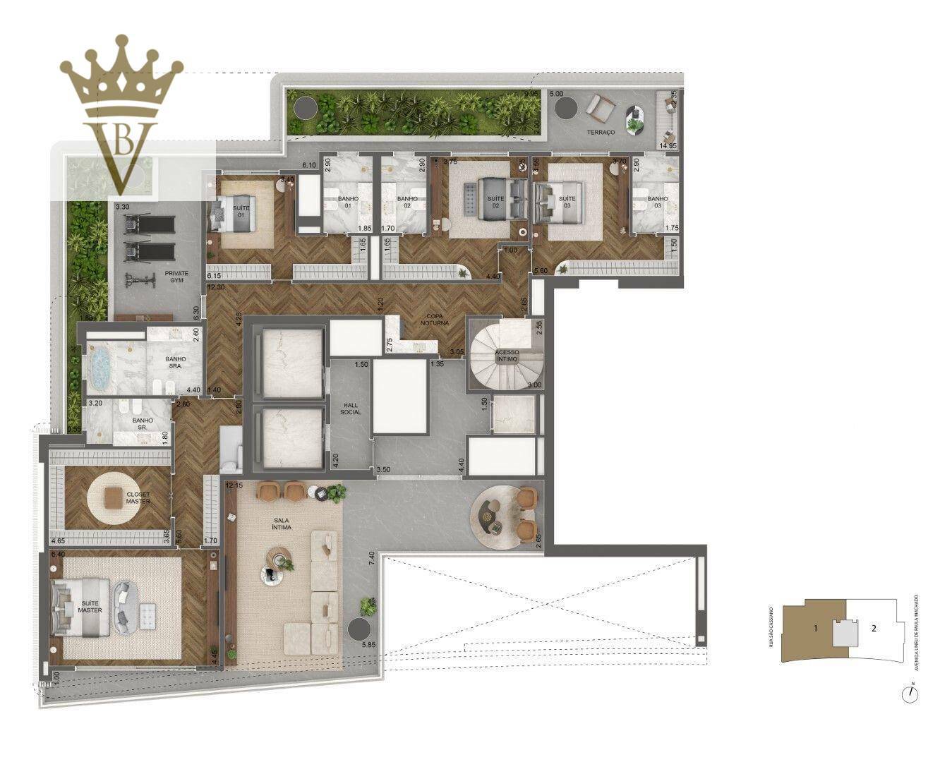 Apartamento à venda com 4 quartos, 811m² - Foto 3