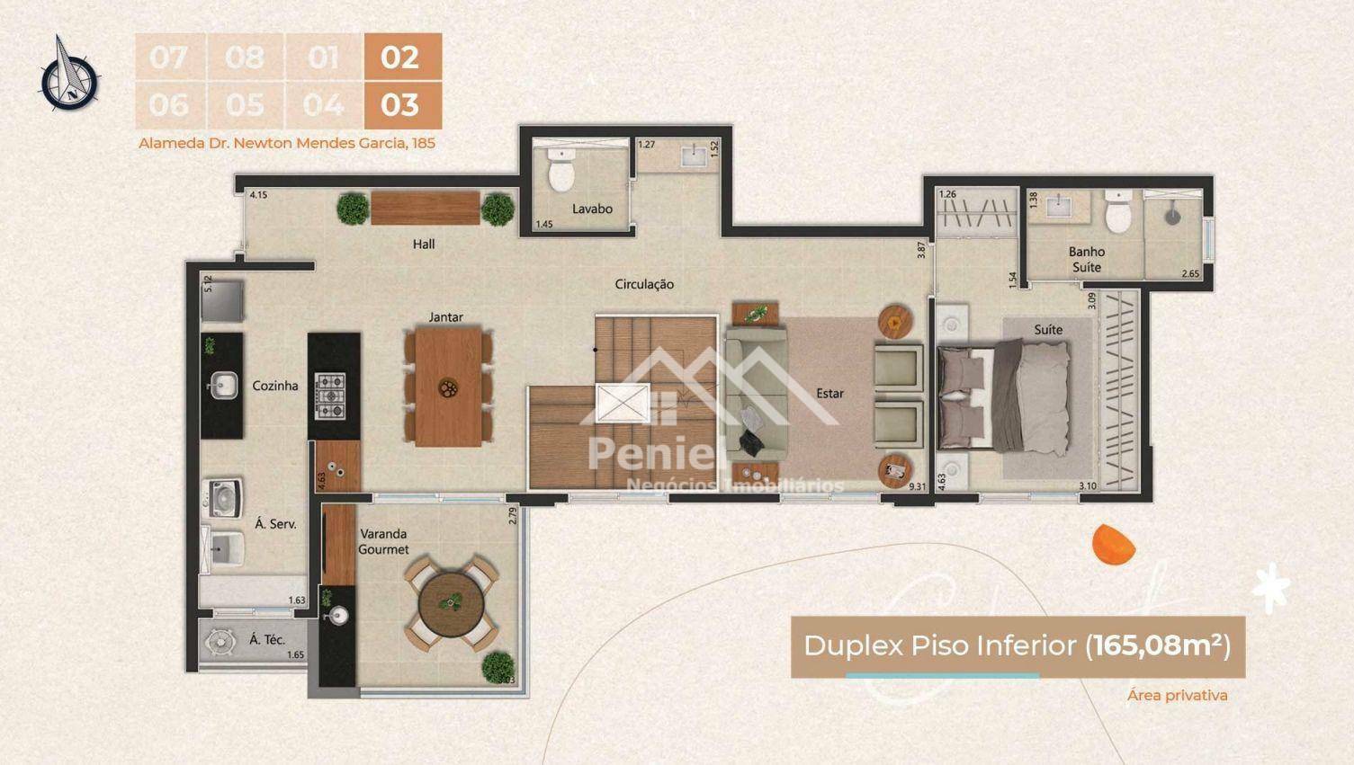 Apartamento à venda com 3 quartos, 165m² - Foto 2