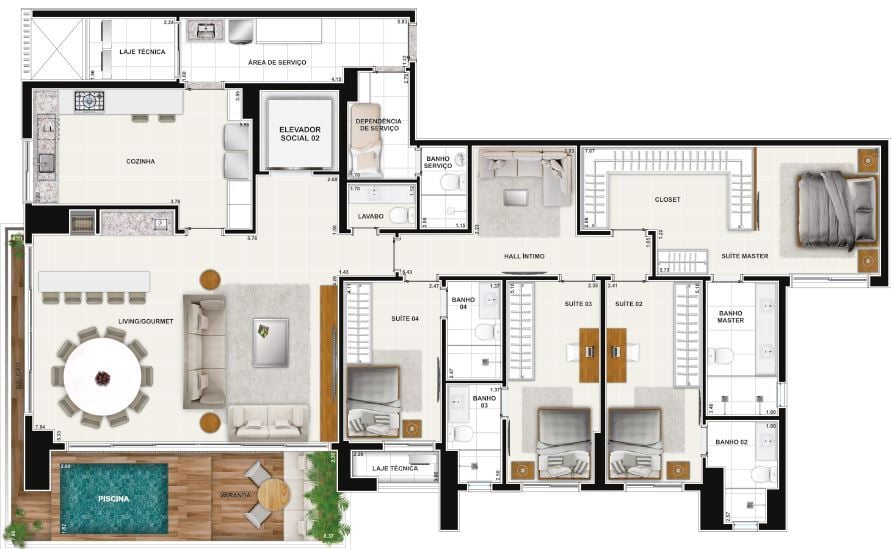 Apartamento, 4 quartos, 197 m² - Foto 62