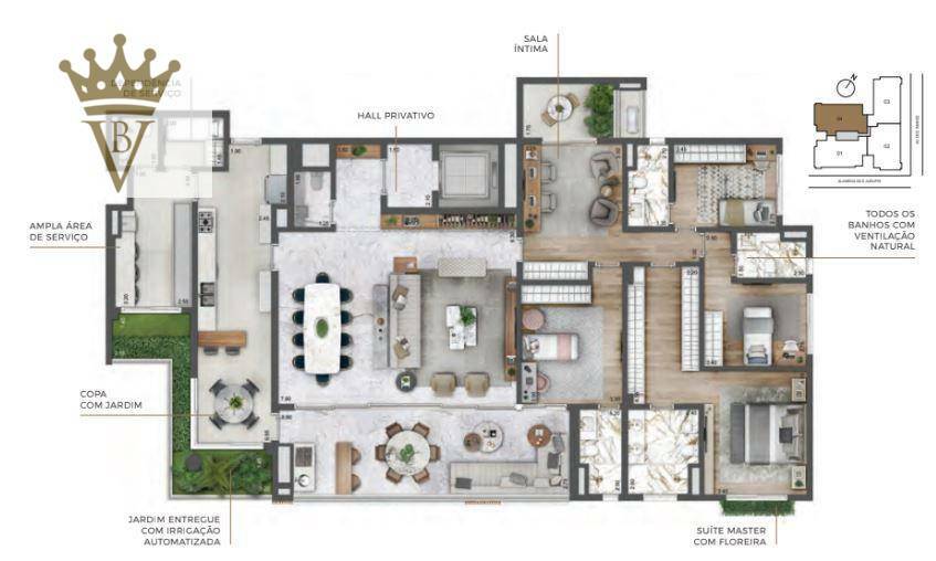 Apartamento à venda com 4 quartos, 273m² - Foto 1