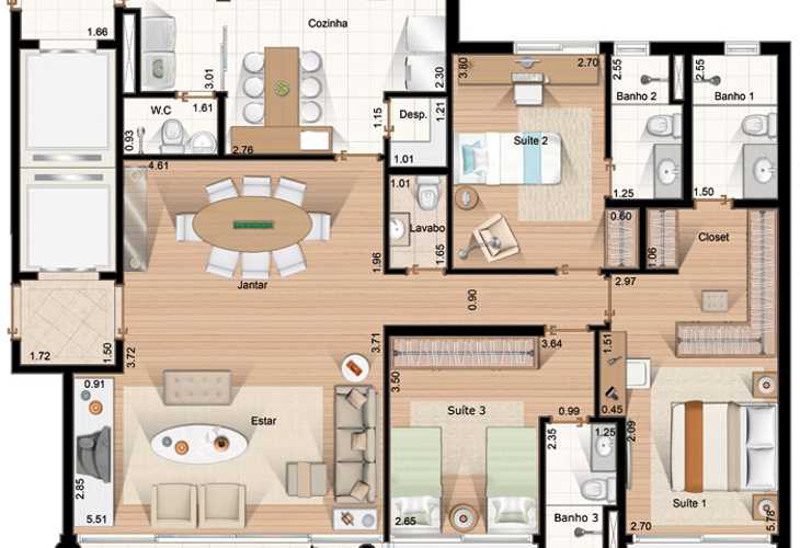 Apartamento à venda com 3 quartos, 218m² - Foto 5