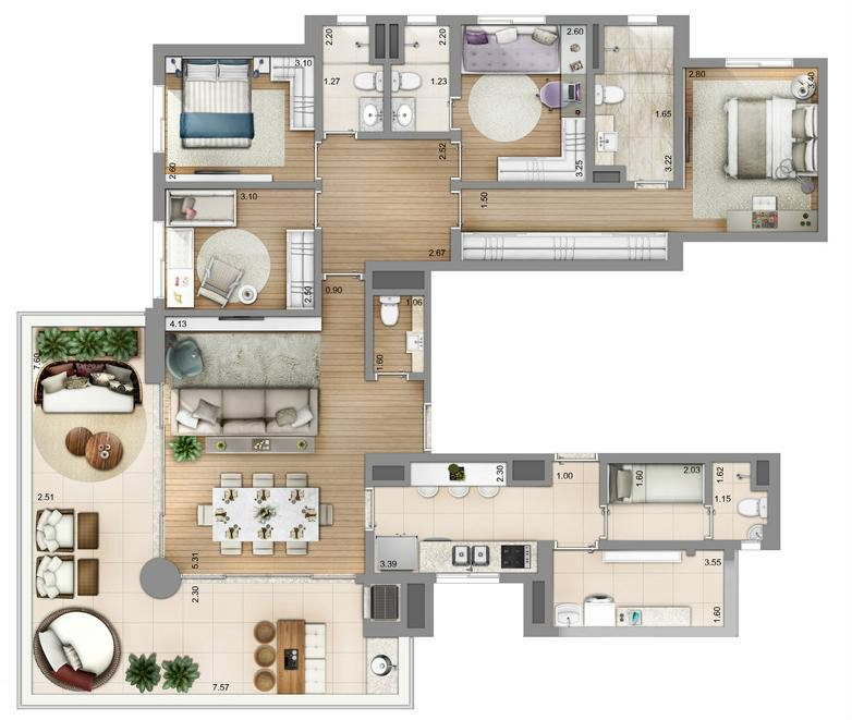 Apartamento à venda com 4 quartos, 161m² - Foto 2