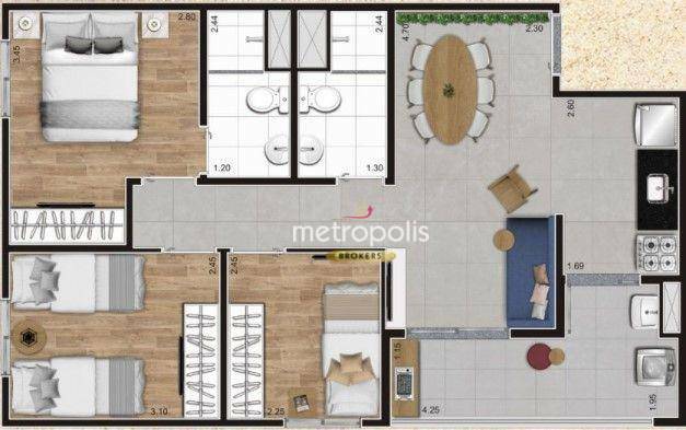 Apartamento à venda com 3 quartos, 60m² - Foto 16