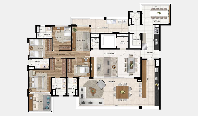 Apartamento à venda com 4 quartos, 213m² - Foto 2