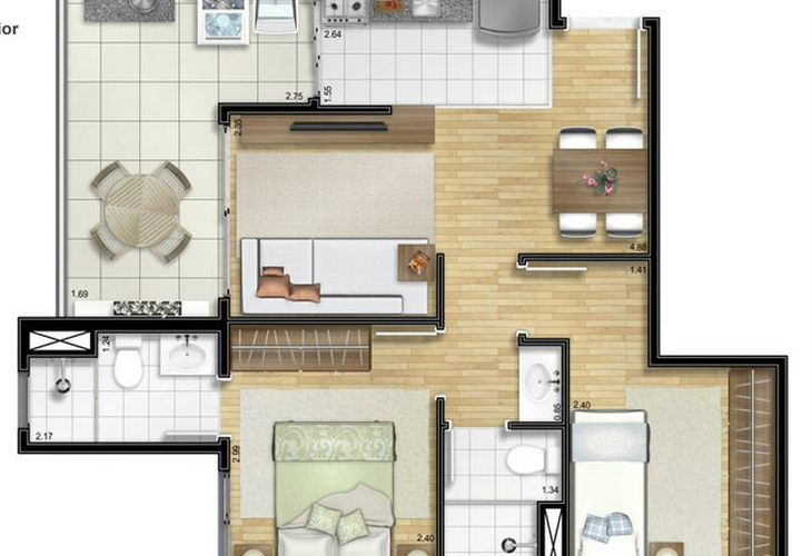 Apartamento à venda com 1 quarto, 36m² - Foto 3