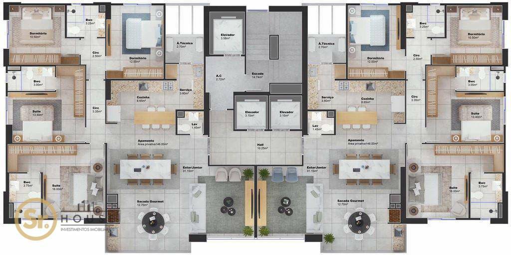 Apartamento à venda com 4 quartos, 146m² - Foto 2