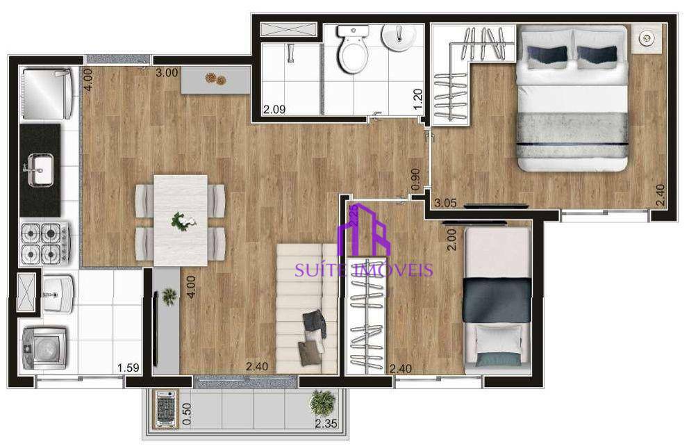 Apartamento à venda com 2 quartos, 38m² - Foto 1