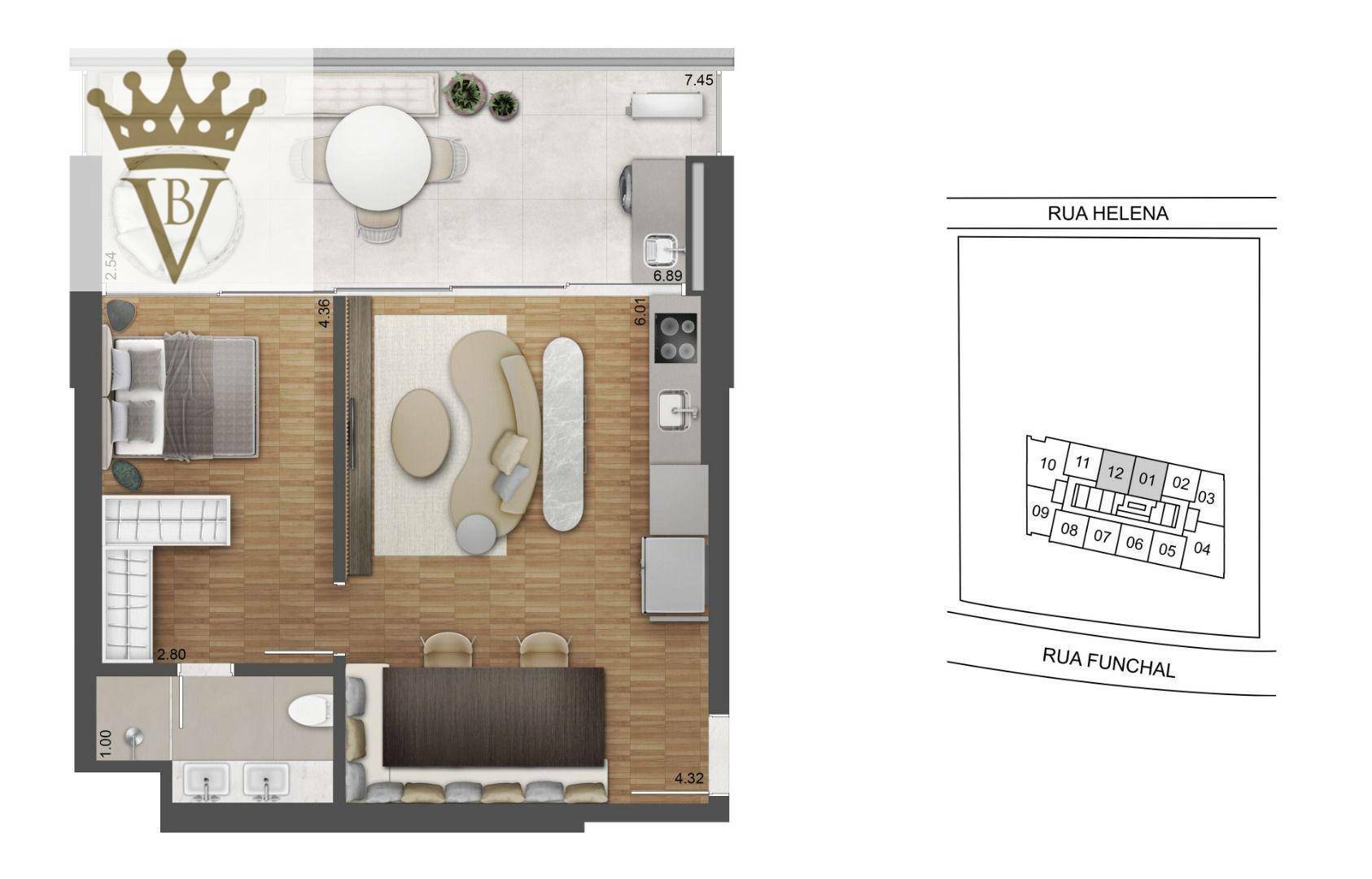 Apartamento à venda com 1 quarto, 68m² - Foto 2