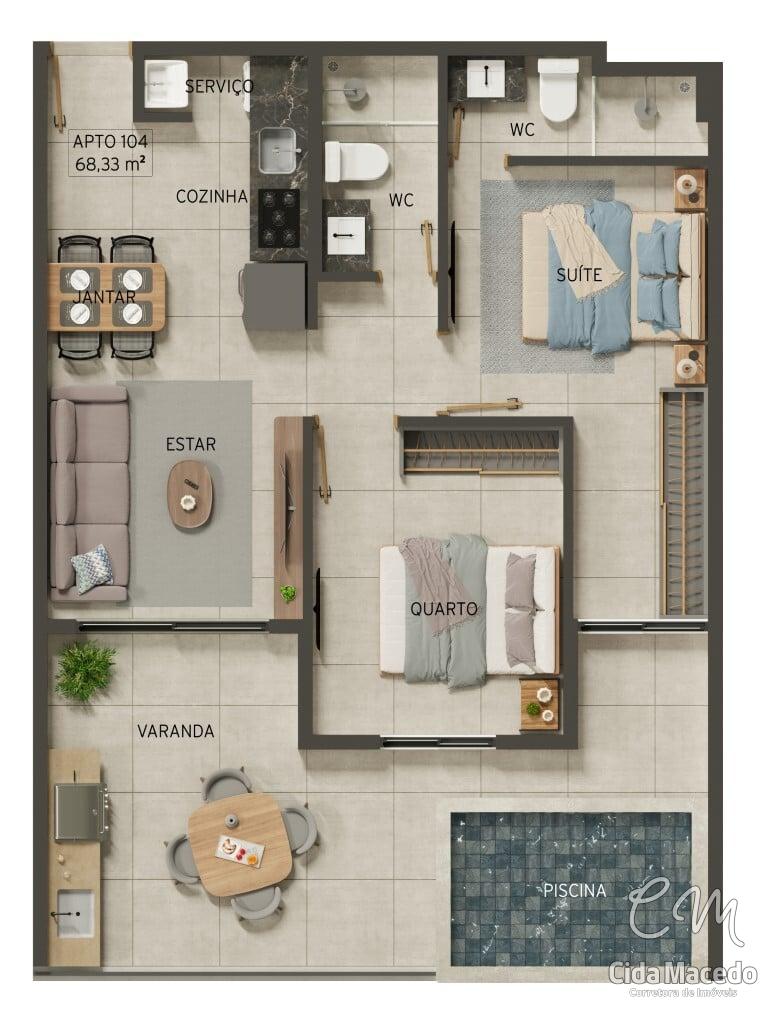 Apartamento à venda com 3 quartos, 66m² - Foto 42