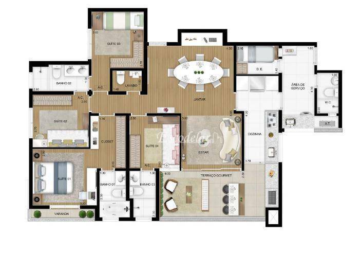 Apartamento à venda com 4 quartos, 128m² - Foto 7