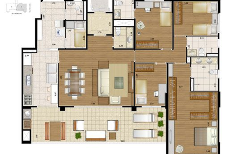 Apartamento à venda com 4 quartos, 156m² - Foto 2