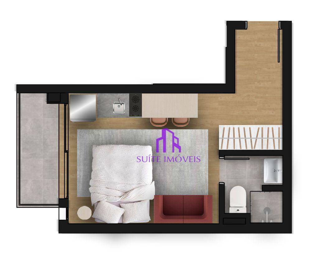 Apartamento à venda com 1 quarto, 42m² - Foto 2