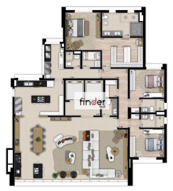 Apartamento à venda com 3 quartos, 277m² - Foto 14