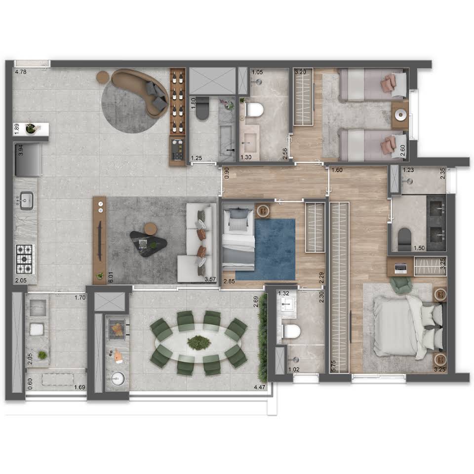 Apartamento à venda com 3 quartos, 107m² - Foto 5