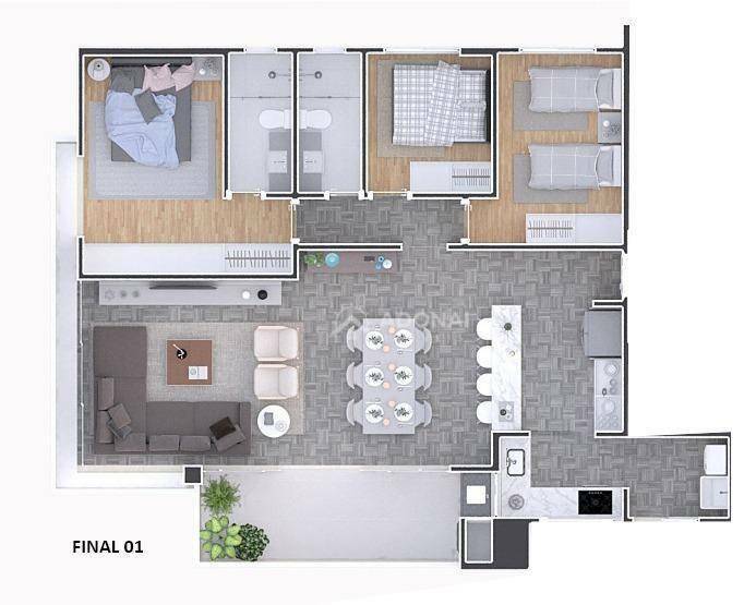 Apartamento à venda com 3 quartos, 202M2 - Foto 10