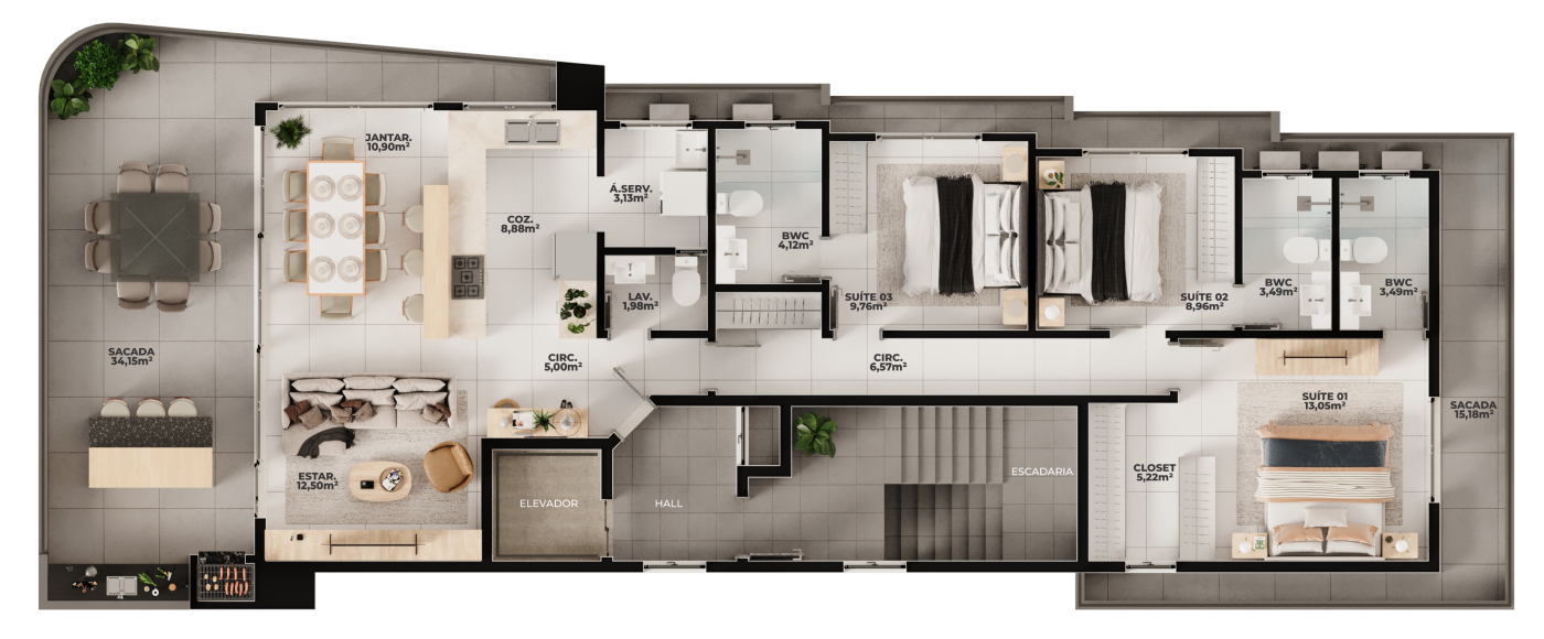 Apartamento à venda com 3 quartos, 177m² - Foto 13