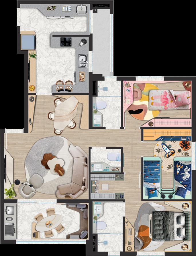 Apartamento à venda com 4 quartos, 117m² - Foto 2