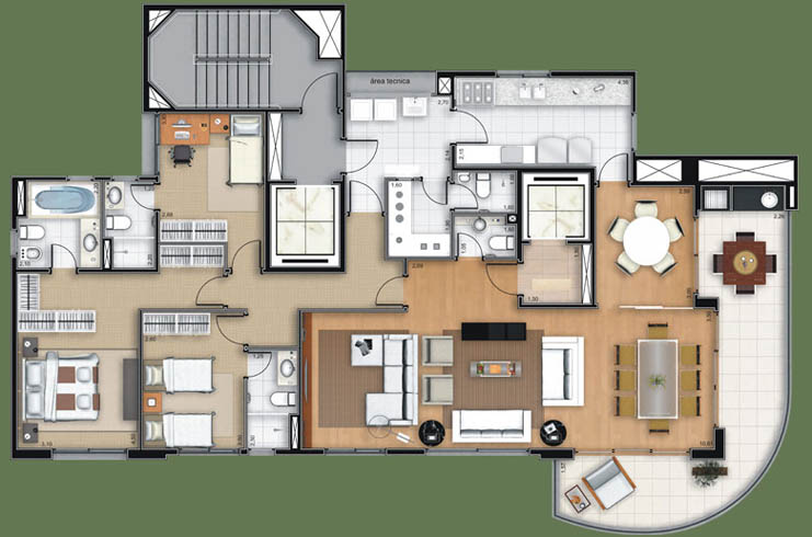 Apartamento à venda com 3 quartos, 161m² - Foto 2