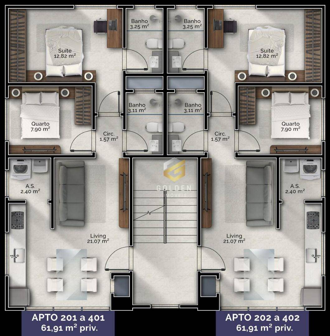 Apartamento, 2 quartos, 62 m² - Foto 2