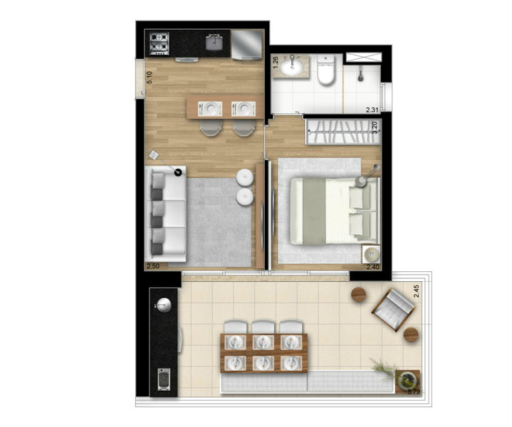 Apartamento à venda com 1 quarto, 44m² - Foto 14