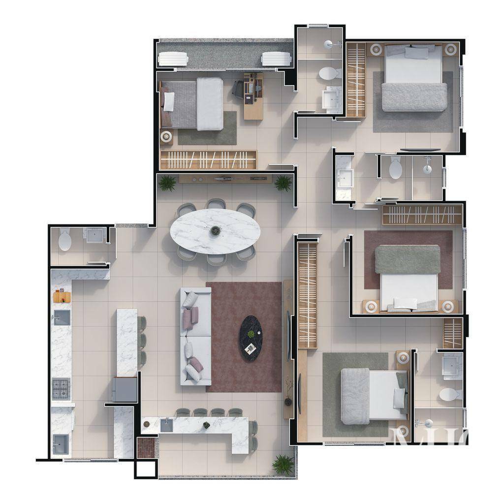 Apartamento à venda com 3 quartos, 130m² - Foto 47