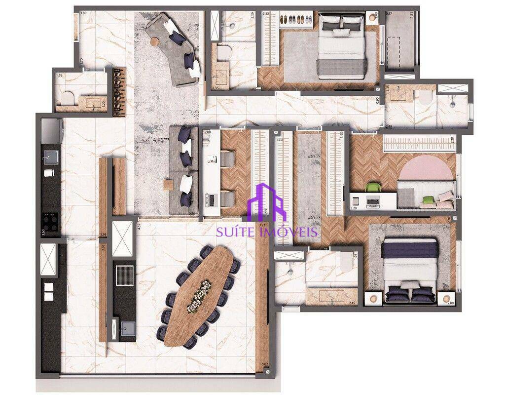 Apartamento à venda com 3 quartos, 100m² - Foto 3