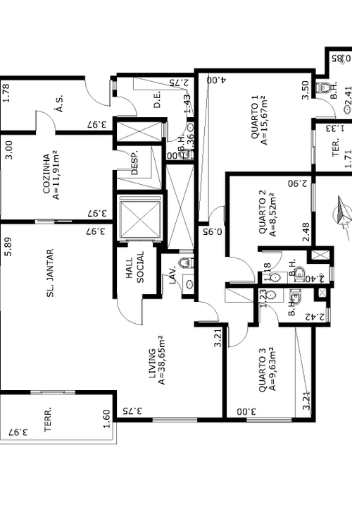 Apartamento à venda com 3 quartos, 127m² - Foto 2