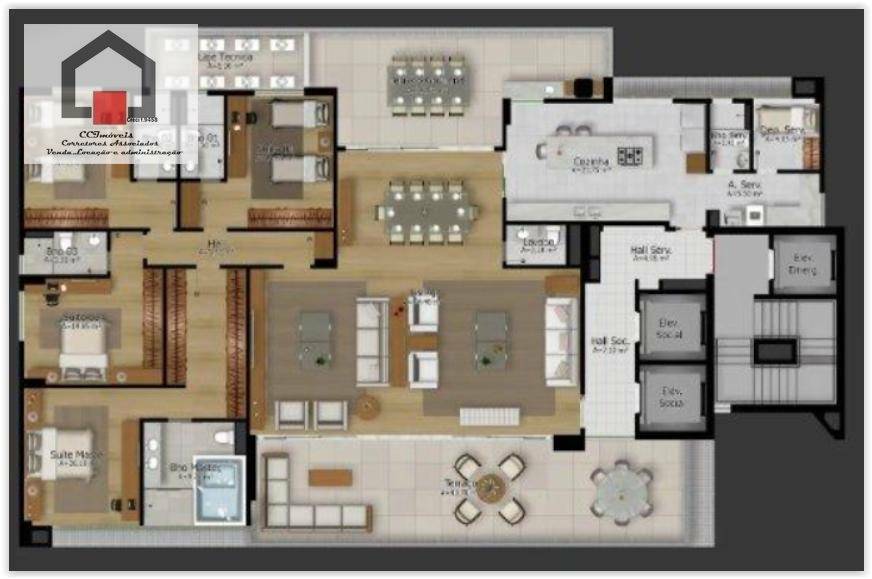 Apartamento à venda com 4 quartos, 302m² - Foto 5