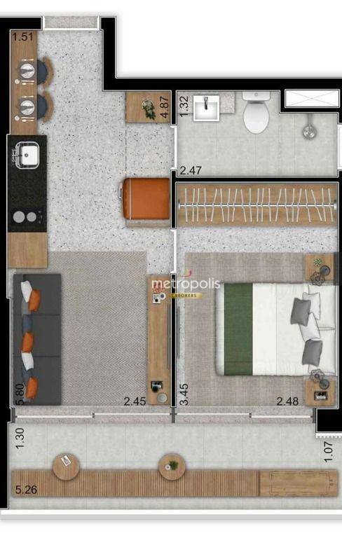 Apartamento à venda com 1 quarto, 38m² - Foto 10