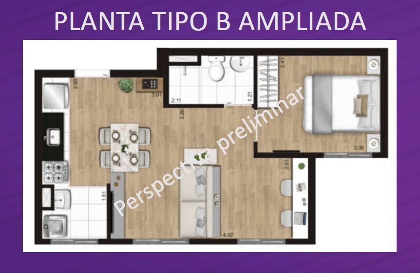 Apartamento à venda com 2 quartos, 40m² - Foto 2