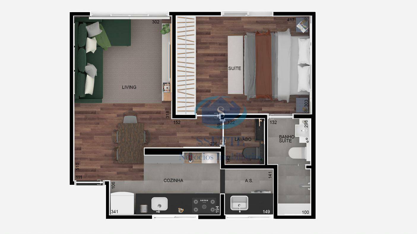 Apartamento à venda com 1 quarto, 47m² - Foto 6